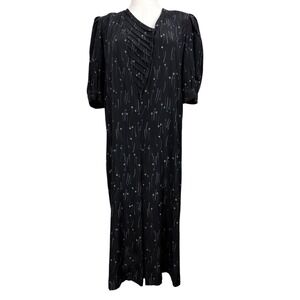 Rare Vintage Carlton Italy Dress 100% Silk‎ Black Italy Costume Heirloom Goth